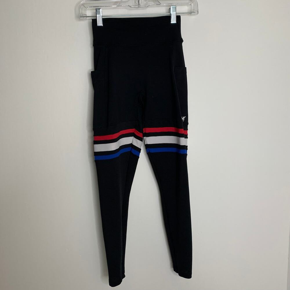 Bombshell Sportswear Scrunch Thigh Highs Red White Blue Womens - Picture 3 of 14